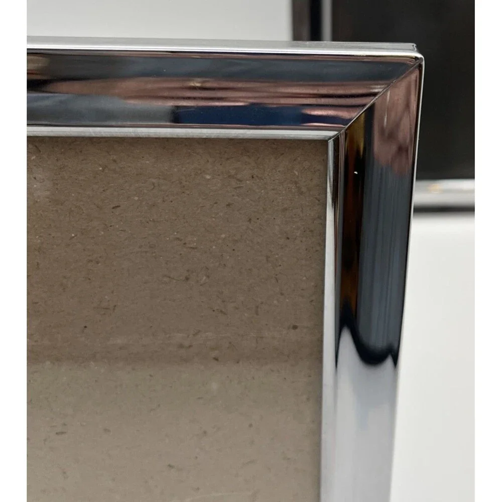 Lot of 2 Burnes of Boston Silver Picture Frames 6x6 Square Chrome Minimalist